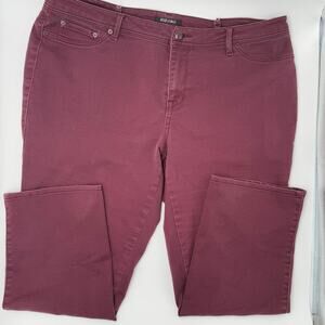 Roz & Ali Burgundy Pants | Size 22 Plus | Chic, Comfy & Flattering